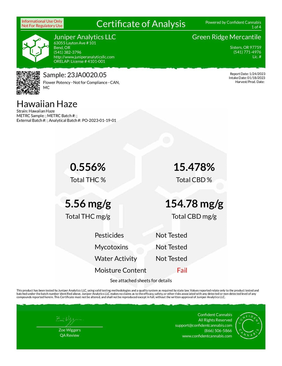 Hawaiian Haze Hemp Flower - Coa - BackWoodz Cartel 