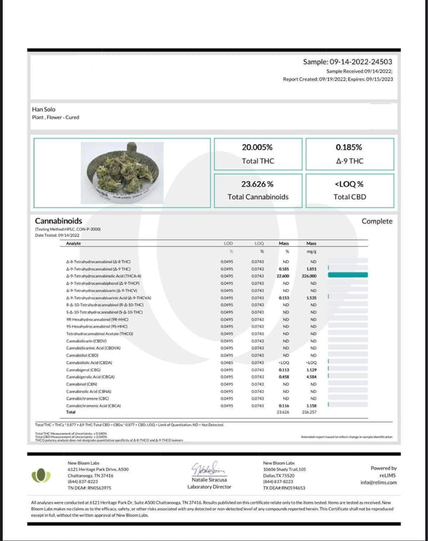 THCA Flower - Indoor Han Solo- BackWoodz Cartel Cannabis - BW LLC