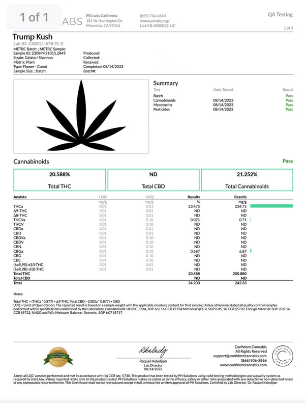 THCA Flower - Trump Kush - BackWoodz Cartel - BW LLC
